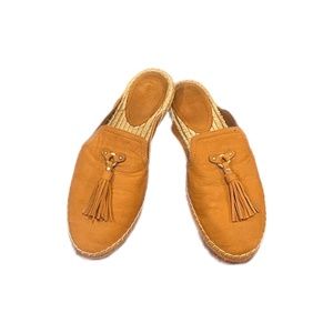 Nine West Val Leather Tassel Mule Flats Size 81/2M
